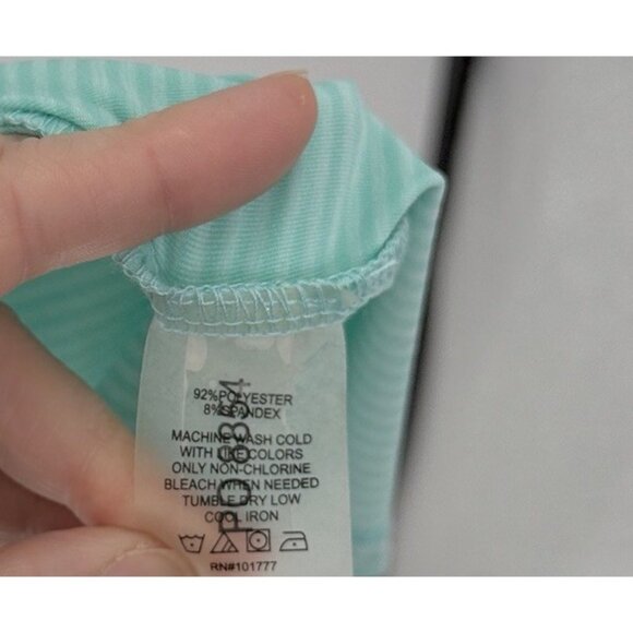 Soybu Active Turquoise Striped Dress Sz L Built In Bra Preppy‎ Boho See Photos - Picture 5 of 11